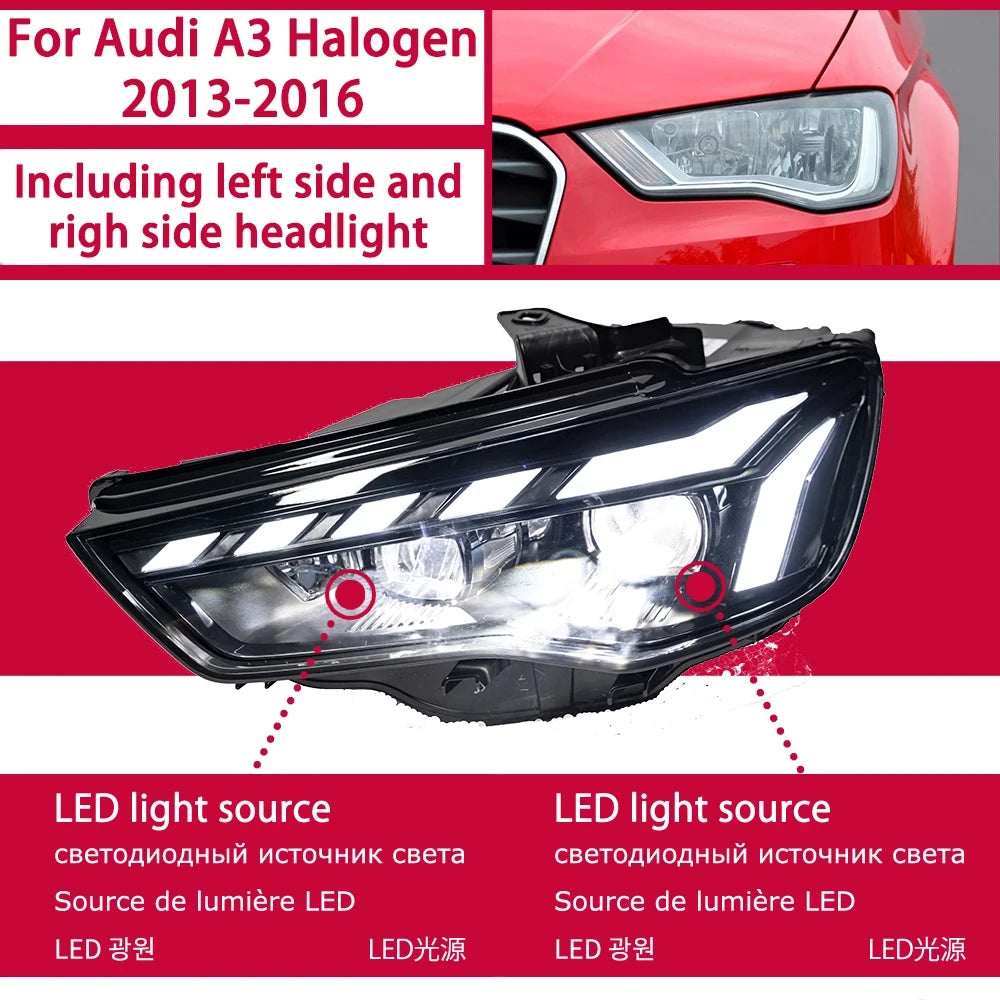 Audi A3 2013-2016 LED Projector Headlights DRL – Defiant Garage