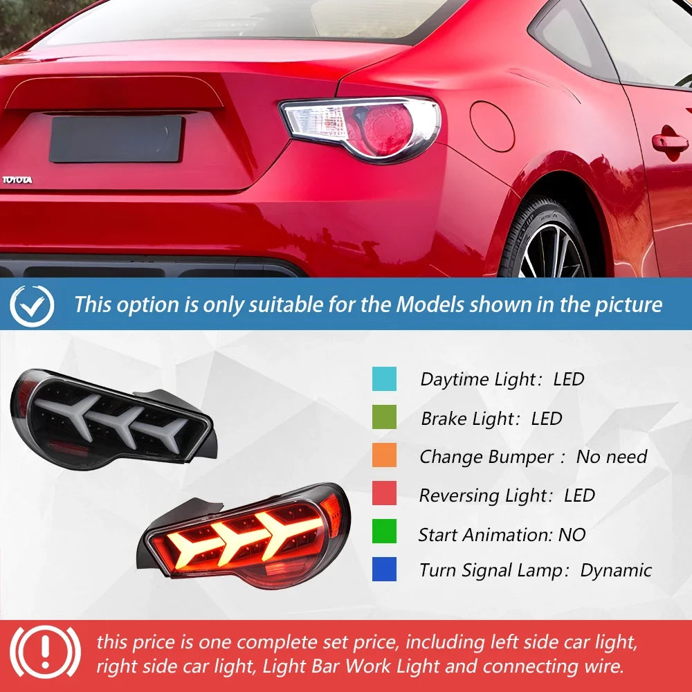 Arrow Head LED Tail Lights for Toyota 86 / GT86 / Subaru BRZ (2012–2020)