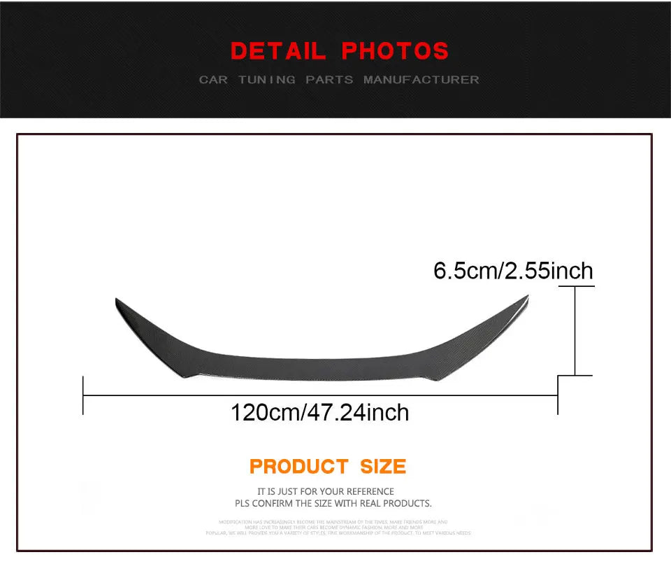 Horned Carbon Fiber Rear Trunk Spoiler for Lexus RC F 2015–2019