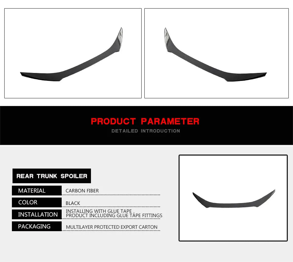 Horned Carbon Fiber Rear Trunk Spoiler for Lexus RC F 2015–2019